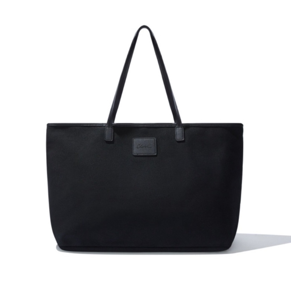 Cleobella Canvas Black Tote Vegan Leather Leather Straps
